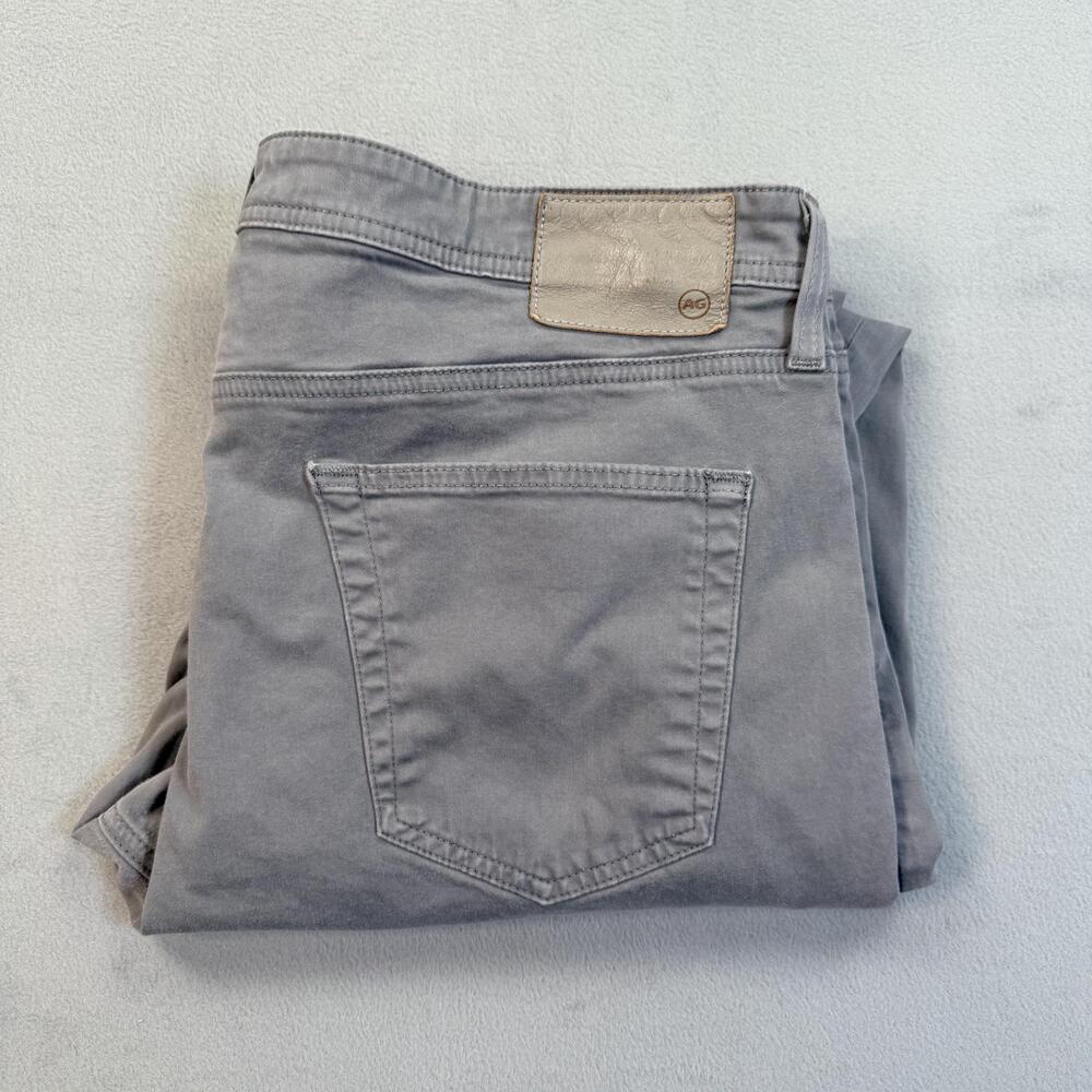 AG Adriano Goldschmied Tellis Jeans Mens 38x34 Gray Slim Tapered Stretch Denim